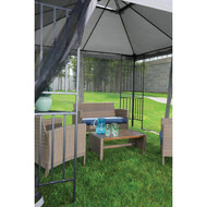 Outdoor Expressions 13 Ft. x 13 Ft. Gray & Matte Black Steel Gazebo