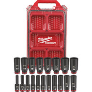 Milwaukee SHOCKWAVE Metric 3/8 In. Drive 6-Point Deep Impact Driver Set with PACKOUT Organizer (19-Piece)