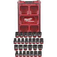 Milwaukee SHOCKWAVE Standard/Metric 1/2 In. Drive 6-Point Impact Driver Set with PACKOUT Organizer (27-Piece)