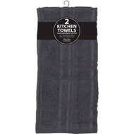 Kay Dee Designs Charcoal Solid Terry Kitchen Towel (2-Pack)