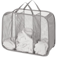 Whitmor Gray Pop and Fold 3-Bin Laundry Sorter Hamper