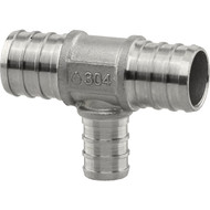 PlumbEeze 3/4 In. x 3/4 In. x 1/2 In. Stainless Steel PEX Tee
