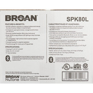 Broan 80 CFM 2.5 Sones 120V Bath Exhaust Fan with Bluetooth Speaker and LED Light