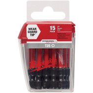 Milwaukee SHOCKWAVE 2 In. Impact T25 Power Bits (15-Piece)