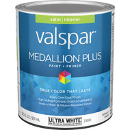 Valspar Medallion Plus Premium Paint & Primer Satin Interior Paint  Ultra White  1 Qt.