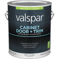 Valspar Cabinet  Door & Trim Waterborne Alkyd Satin Interior/Exterior Enamel  Tint Base  1 Gal.