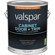 Valspar Cabinet  Door & Trim Waterborne Alkyd Semi-Gloss Interior/Exterior Enamel  Tint Base  1 Gal.