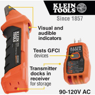 Klein 90V to 120V Circuit Breaker Finder with Integrated GFCI Outlet Tester