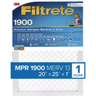 Filtrete 16 In. x 20 In. x 1 In. 1900 MPR Premium Allergen  Bacteria & Virus Furnace Filter  MERV 13