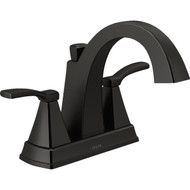 Delta Flynn Matte Black 2-Handle Lever Centerset Bathroom Faucet with Pop-Up