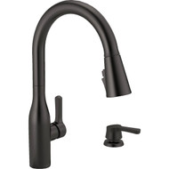 Delta Marca 1-Handle Pull-Down Kitchen Faucet with Soap Dispenser  Matte Black