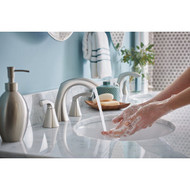 Moen Lindor 2-Handle Lever Widespread Bathroom Faucet  Spot Resist Brushed Nickel