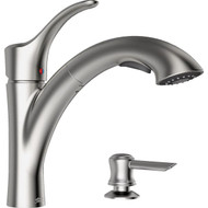 American Standard Mesa 1-Handle Lever Pull-Down Kitchen Faucet with Soap Dispenser  Stainless Steel