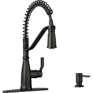 Moen Nolia 1-Handle Pull-Down Widespread Kitchen Faucet  Matte Black