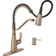 Moen Nolia 1-Handle Pull-Down Widespread Kitchen Faucet  Bronzed Gold