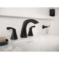 Moen Lindor 2-Handle Lever Widespread Bathroom Faucet  Matte Black