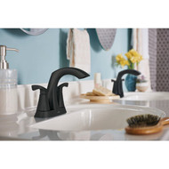 Moen Lindor 2-Handle Lever Centerset Bathroom Faucet  Matte Black