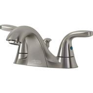 American Standard Cadet Brushed Nickel 2-Handle Lever 4 In. Centerset Bathroom Faucet with Pop-Up