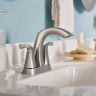 Moen Lindor 2-Handle Lever Centerset Bathroom Faucet  Spot Resist Brushed Nickel