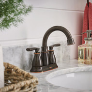 Moen Hilliard 2-Handle Lever Centerset High Arc Bathroom Faucet  Mediterranean Bronze