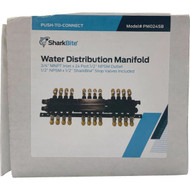SharkBite 3/4 In. x 1/2 In. 24-Port Push-to-Connect Manifold with Brass Ball Shutoff Valves