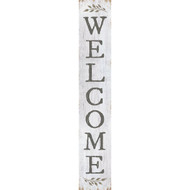 My Word! Welcome White with Sprigs 8 In. x 46.5 In. Porch Board