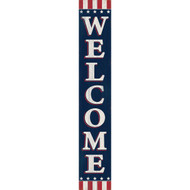 My Word! Welcome Patriotic Navy Flag 8 In. x 46.5 In. Porch Board