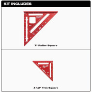 Milwaukee 7 In. Aluminum Rafter Square & 4-1/2 In. Trim Square (2-Piece)