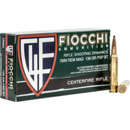 Fiocchi 7mm Rem Mag 139 Grain PSP Centerfire Ammunition Cartridges