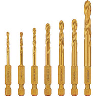 DEWALT Impact Ready 7-Piece Titanium Hex Shank Drill Drill Bit Set  1/8 In. thru 5/16 In.