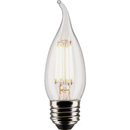 Satco 40W Equivalent Warm White Clear CA10 Medium LED Decorative Light Bulb (2-Pack)