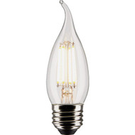 Satco 60W Equivalent Warm White Clear CA10 Medium LED Decorative Light Bulb (2-Pack)