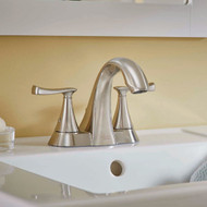 American Standard Chatfield Brushed Nickel 2-Handle Lever 4 In. Centerset Bathroom Faucet with Pop-Up