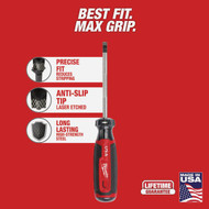 Milwaukee #1 x 4 In. ECX Cushion Grip Screwdriver (USA)