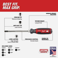 Milwaukee Cushion Grip Screwdriver Set (USA) (6-Piece)