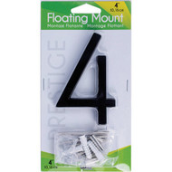 Hy-Ko 4 In. Black Floating Mount Number 4