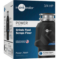 Insinkerator Power 3/4 HP Garbage Disposer  6 Year Warranty