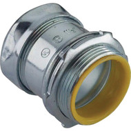 Halex 1/2 In. EMT Steel Compression Connector with Insulated Throat (3-Pack)