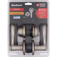 Kwikset Balboa Satin Nickel Deadbolt and Lever Combo with Smartkey