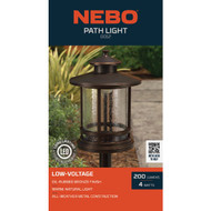 Nebo LED Oil-Rubbed Bronze All-Weather Metal 200 Lm. Round Crackle Glass Path Light