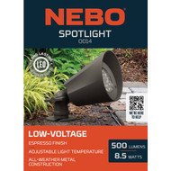 Nebo LED Espresso All-Weather Metal 500 Lm. Low Voltage Landscape Spot Light