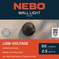 Nebo LED Espresso All-Weather Metal 50 Lm. Low Voltage Wall Accent Light