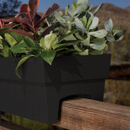 Bloem Finley 24 In. W. Recycled Ocean Plastic Black Rail Planter