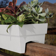 Bloem Finley 24 In. W. Recycled Ocean Plastic Casper White Rail Planter
