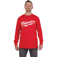 Milwaukee Large Red Long Sleeve Men's Heavy-Duty Shirt