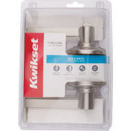 Kwikset Ladera Bed/Bath Lever  Satin Nickel