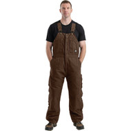 Berne Men's Medium Bark Heartland Insulated Washed Duck Bib Overalls