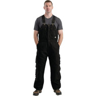Berne Men's Medium Black Heartland Insulated Washed Duck Bib Overalls