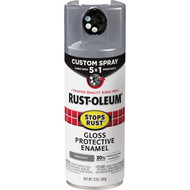 Rust-Oleum Stops Rust 12 Oz. Custom Spray 5 in 1 Gloss Spray Paint  Smoke Gray