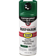 Rust-Oleum Stops Rust 12 Oz. Custom Spray 5 in 1 Gloss Spray Paint  Hunter Green